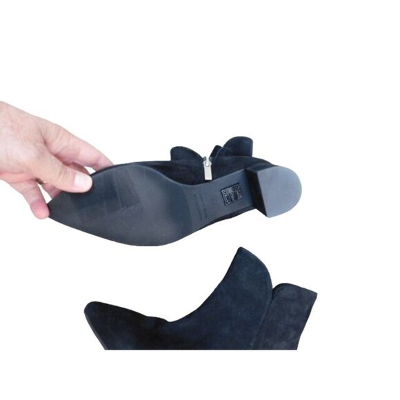 Aquatalia Size 10.5 Black Suede Leather Designer Boots Italy NEW - Picture 7 of 7